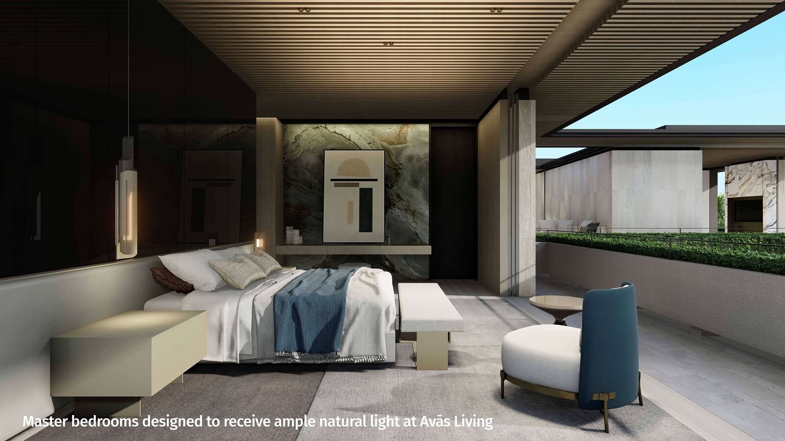 7-Master bedroom desgined to receive ample natural light at Avas Living-min