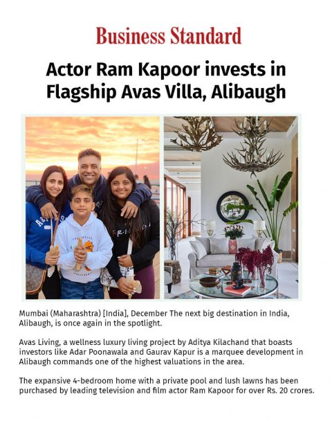 Actor Ram Kapoor invests in Flagship Avas Villa, Alibaugh
